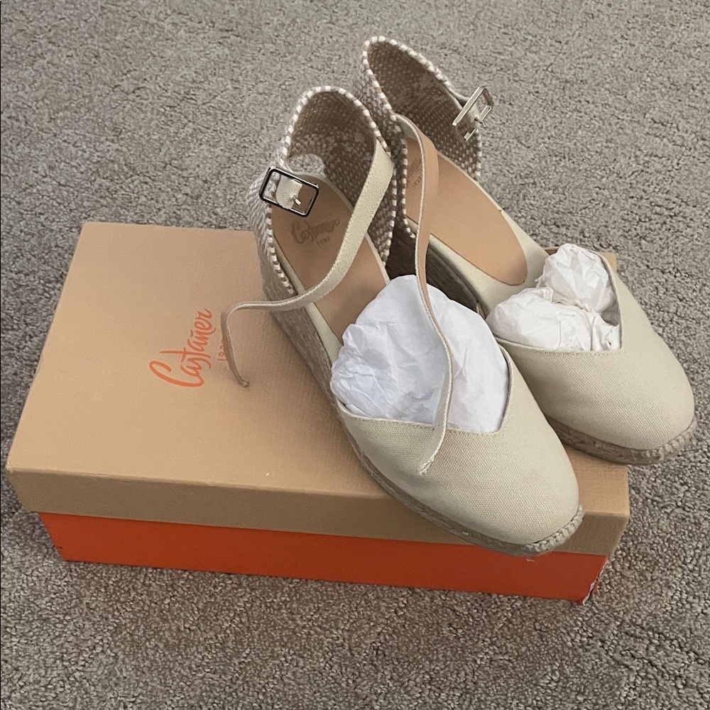 Castaner Women's Cream Espadrille Wedges